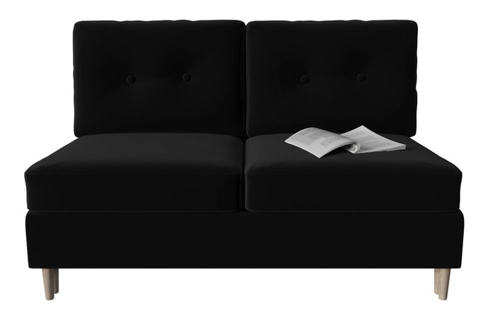 Модуль диван-кровать двухместный Белфаст черного цвета - купить Прямые диваны по цене 21206.0