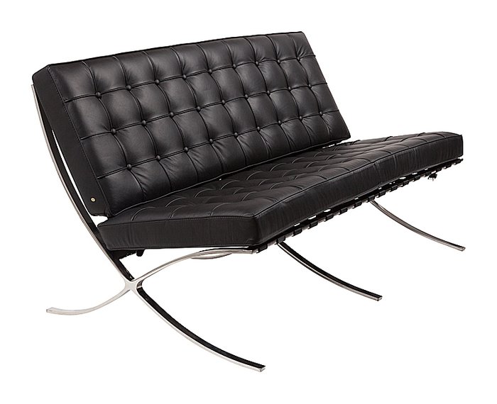 Двухместный диван Barcelona чёрного цвета - лучшие Прямые диваны в INMYROOM