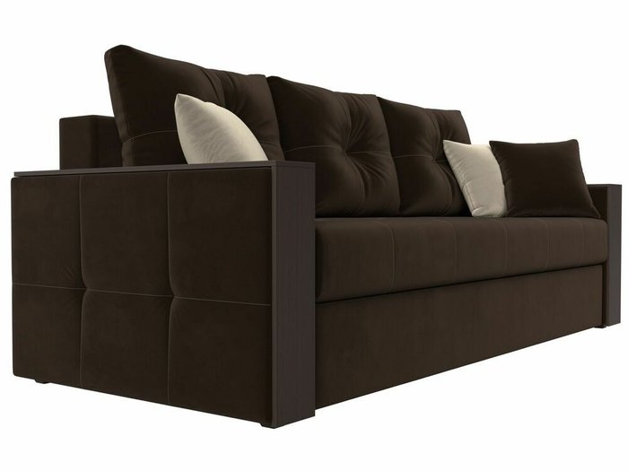 Прямой диван-кровать Валенсия коричневого цвета - лучшие Прямые диваны в INMYROOM