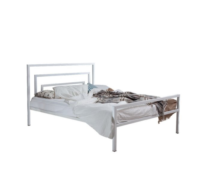 Кровать Атланта 140х200 белого цвета - купить Кровати для спальни по цене 23990.0