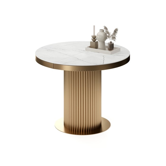 Раздвижной обеденный стол Меб S со столешницей цвета пыльно-белый мрамор - купить Обеденные столы по цене 161053.0