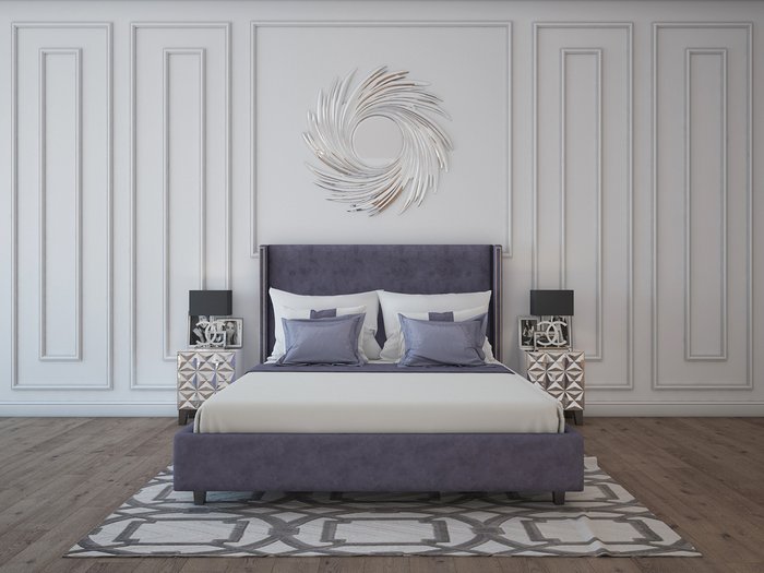Кровать Ansambel с обивкой из ткани фиолетового цвета 160х200 