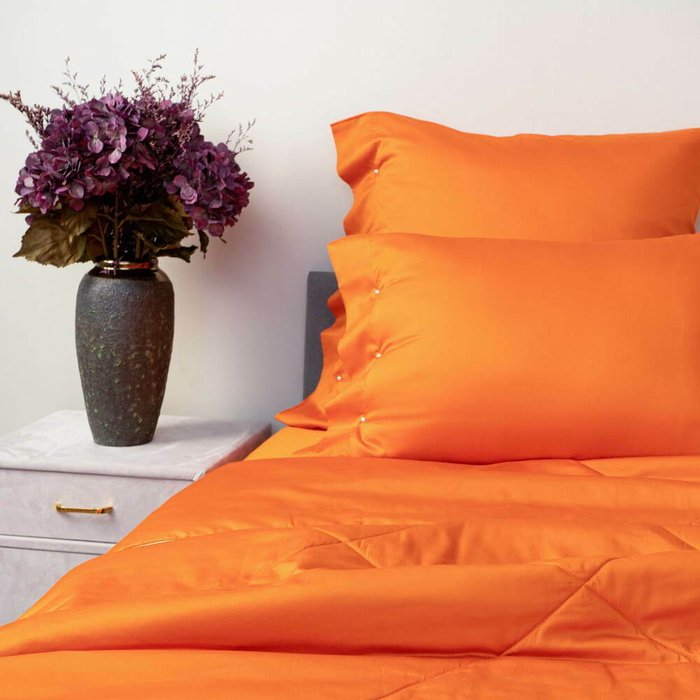Одеяло Premium Mako 160х220 оранжевого цвета - лучшие Одеяла в INMYROOM