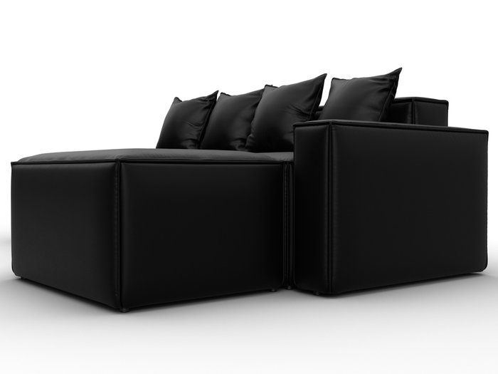 Угловой модульный диван Лига-063 черного цвета правый (экокожа) - лучшие Угловые диваны в INMYROOM Угловой модульный диван Лига-063 черного цвета правый (экокожа) - лучшие Угловые диваны в INMYROOM
