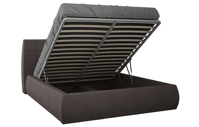Кровать с подъемным механизмом Анри 140х200 темно-коричневого цвета - лучшие Кровати для спальни в INMYROOM