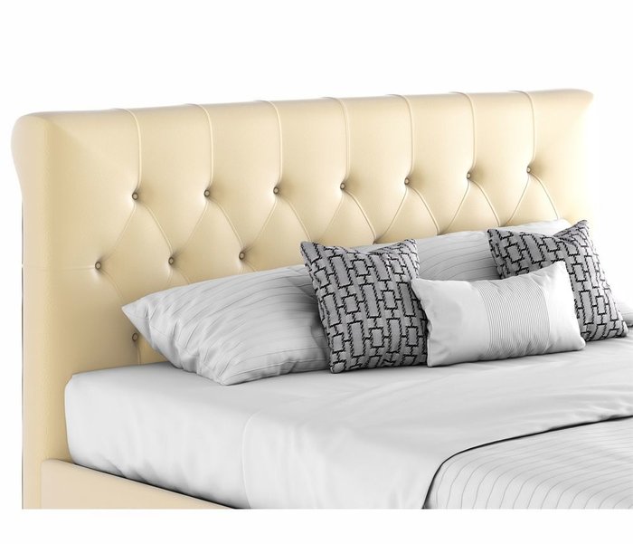 Кровать Амели 140х200 бежевого цвета с матрасом - купить Кровати для спальни по цене 38390.0