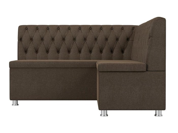 Кухонный угловой диван Мирта коричневого цвета правый угол - купить Угловые диваны по цене 37999.0