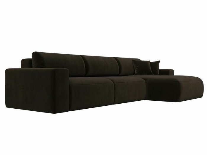 Угловой диван-кровать Лига 036 Классик Лонг темно-коричневого цвета правый угол - лучшие Угловые диваны в INMYROOM
