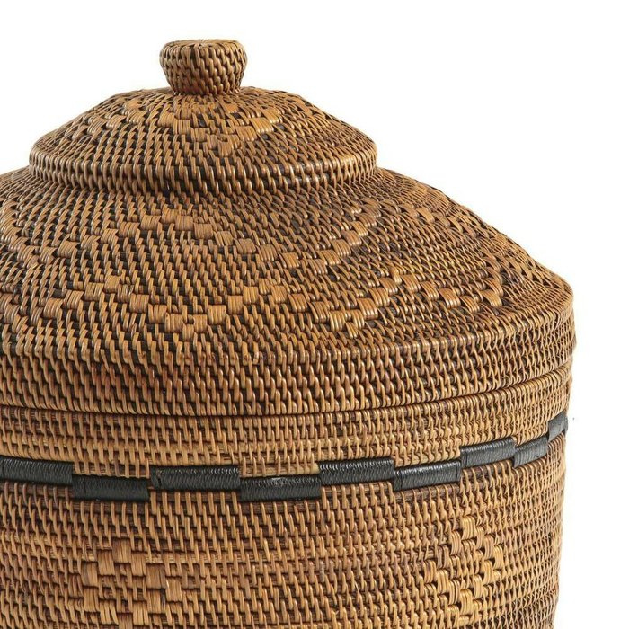 Корзина из бамбука и плетеного ротанга Brazil коричневого цвета - купить Плетеные корзины по цене 17830.0