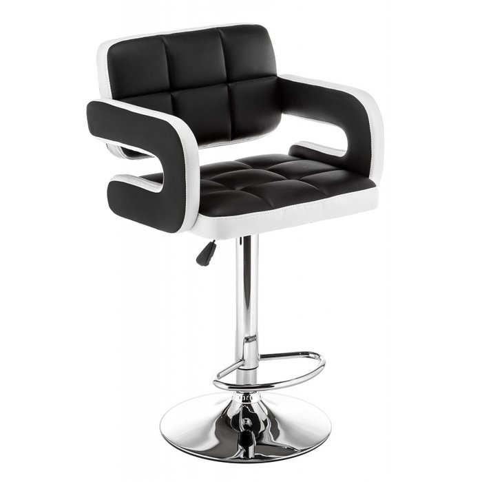 Барный стул Bent черно-белого цвета