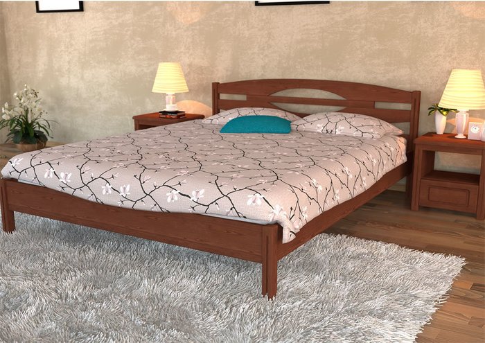 Кровать Валенсия из массива ясеня цвета венге 150х200 - лучшие Кровати для спальни в INMYROOM
