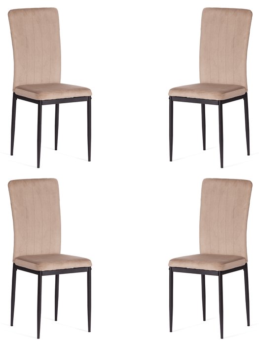 Комплект из четырех стульев Verter бежевого цвета
