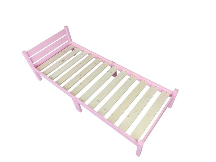 Кровать односпальная Классика Компакт сосновая 70х190 розового цвета - лучшие Одноярусные кроватки в INMYROOM