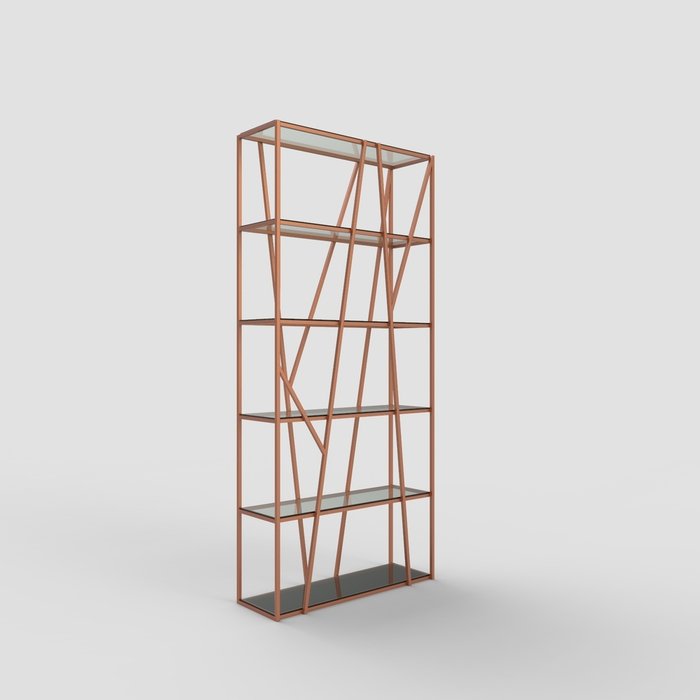 Стеллаж "Olivia" бронзовый с зеркалом (2000х900х300) Стеллаж "Olivia" бронзовый с зеркалом (2000х900х300)