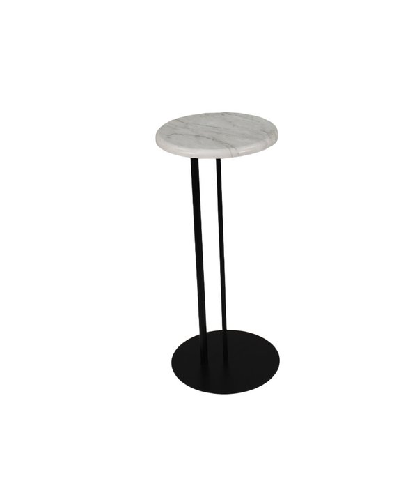 Кофейный интерьерный круглый столик Сallisto M черно-серого цвета