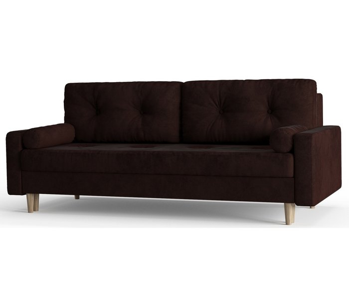 Диван-кровать из велюра Basel коричневого цвета