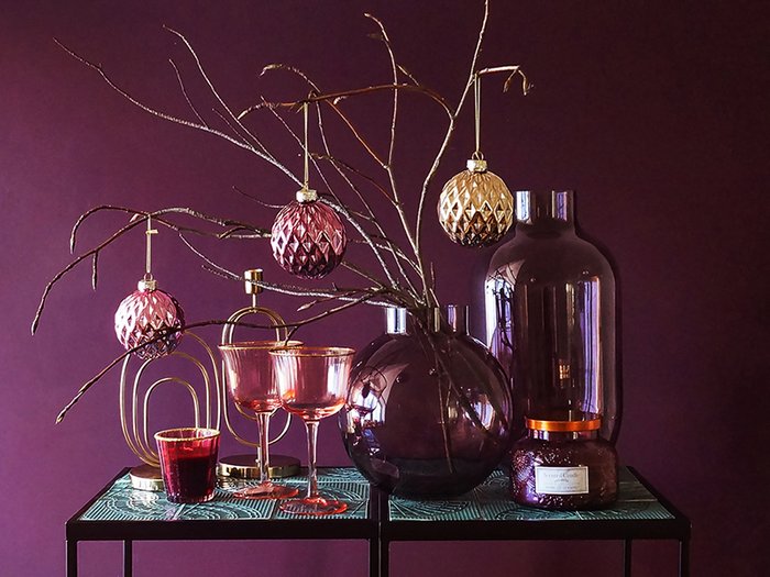 Свеча в стакане Sweet Rosy бордового цвета  - купить Свечи по цене 290.0