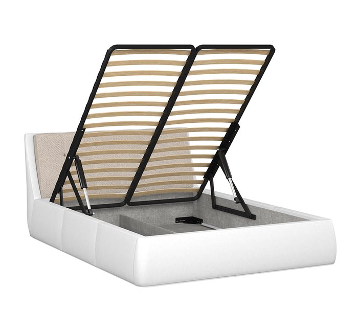 Кровать Гесиона 160х200 белого цвета с подъемным механизмом  - лучшие Кровати для спальни в INMYROOM