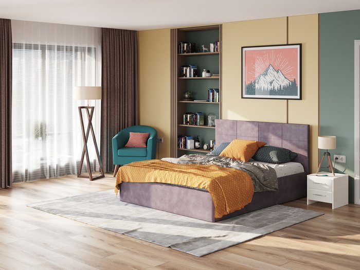Кровать Alba Next 140х200 фиолетового цвета - лучшие Кровати для спальни в INMYROOM