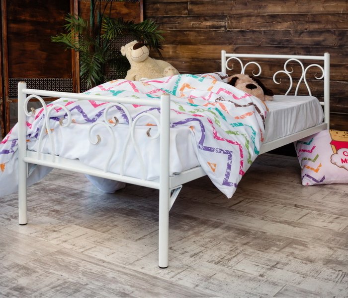 Детская кованая кровать Лацио kids 70х160 белого цвета - лучшие Одноярусные кроватки в INMYROOM