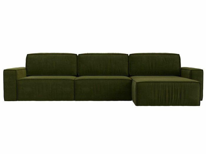 Угловой диван-кровать Прага Классик лонг зеленого цвета правый угол - купить Угловые диваны по цене 99999.0