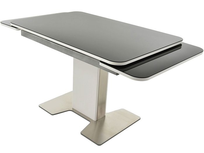 Стол раздвижной Тайбэй бело-черного цвета - лучшие Обеденные столы в INMYROOM
