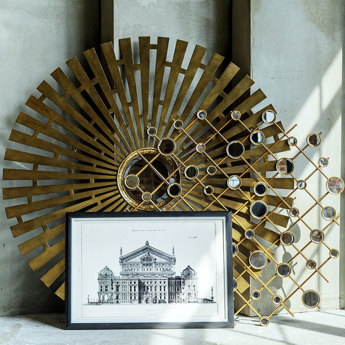 Декоративное настенное зеркало Детройт бронзового цвета - лучшие Настенные зеркала в INMYROOM