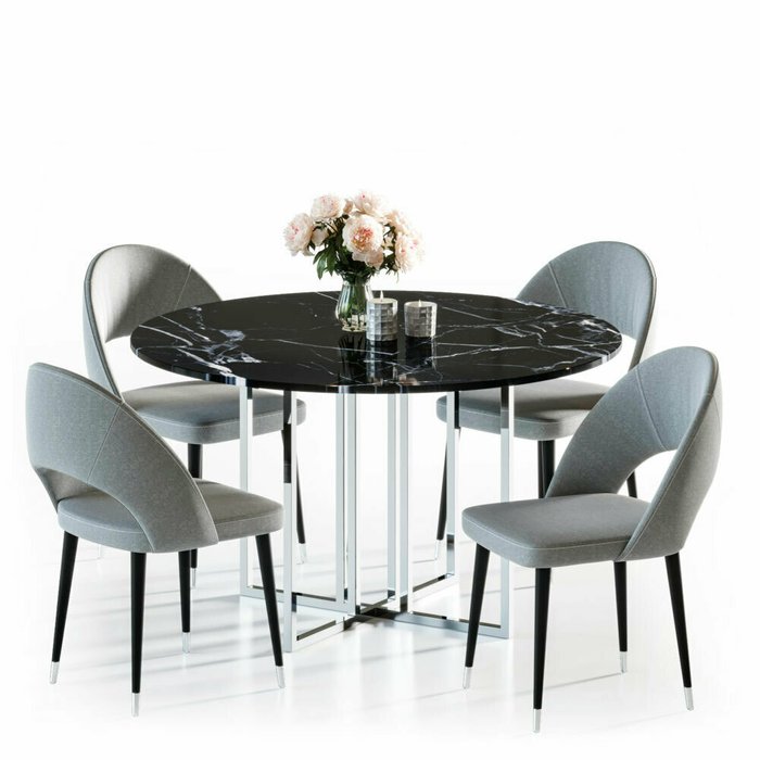 Стол обеденный Баррель со столешницей цвета черный мрамор - лучшие Обеденные столы в INMYROOM
