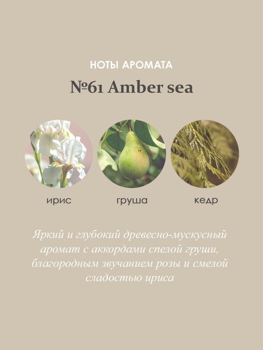 Ароматический диффузор в стеклянном флаконе №61 Amber sea - лучшие Ароматы для дома в INMYROOM