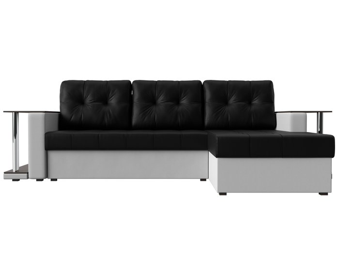 Угловой диван-кровать Даллас бело-черного цвета (экокожа) - купить Угловые диваны по цене 40590.0