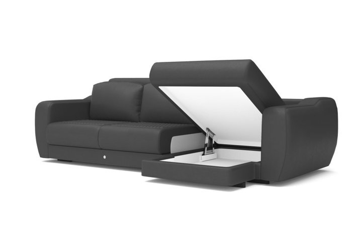 Угловой диван-кровать черного цвета - купить Угловые диваны по цене 390000.0