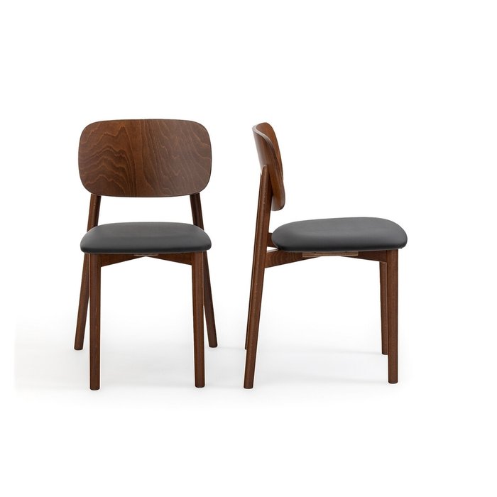 Комплект из двух стульев в винтажном стиле Peoni коричневого цвета - купить Обеденные стулья по цене 43114.0