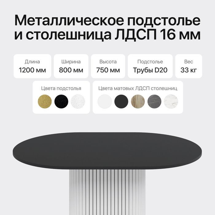 Обеденный стол Trubis Wood 120 с металлическим белым подстольем и чёрной столешницей - лучшие Обеденные столы в INMYROOM Обеденный стол Trubis Wood 120 с металлическим белым подстольем и чёрной столешницей - лучшие Обеденные столы в INMYROOM