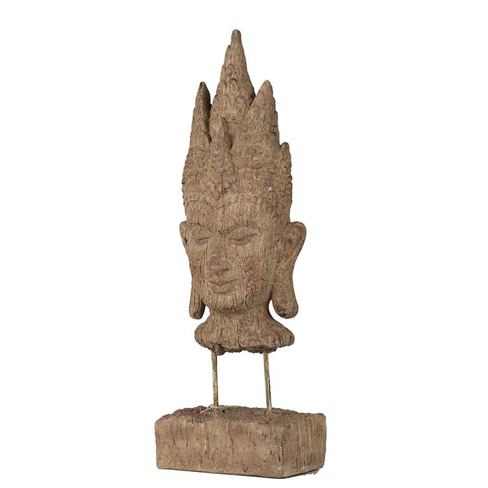 Фигурка Голова Будды коричневого цвета - купить Фигуры и статуэтки по цене 5310.0