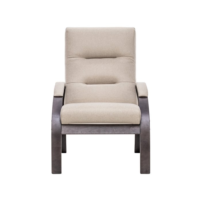 Кресло Лион бежево цвета с темно-коричневым каркасом  - купить Интерьерные кресла по цене 16050.0
