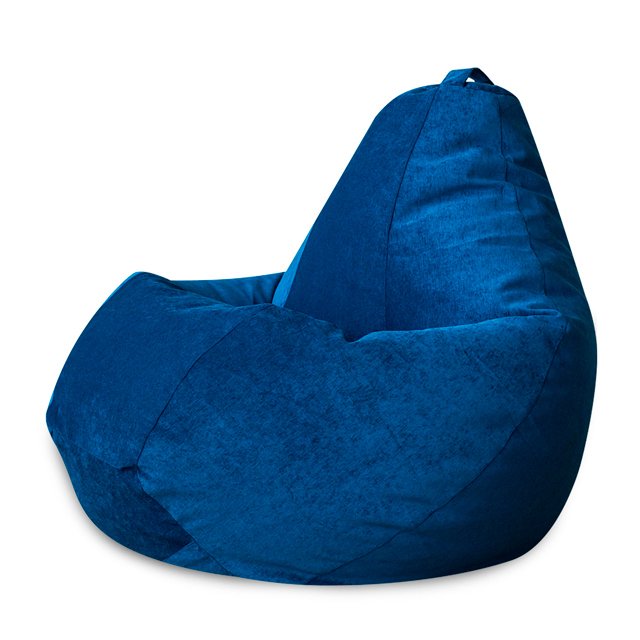 Кресло-мешок Груша L в обивке из микровельвета синего цвета - купить Бескаркасная мебель по цене 3590.0