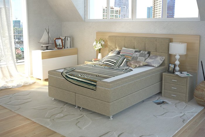Кровать без подъёмного механизма BoxSpring Romantic - купить Кровати для спальни по цене 64990 Кровать без подъёмного механизма BoxSpring Romantic - купить Кровати для спальни по цене 64990