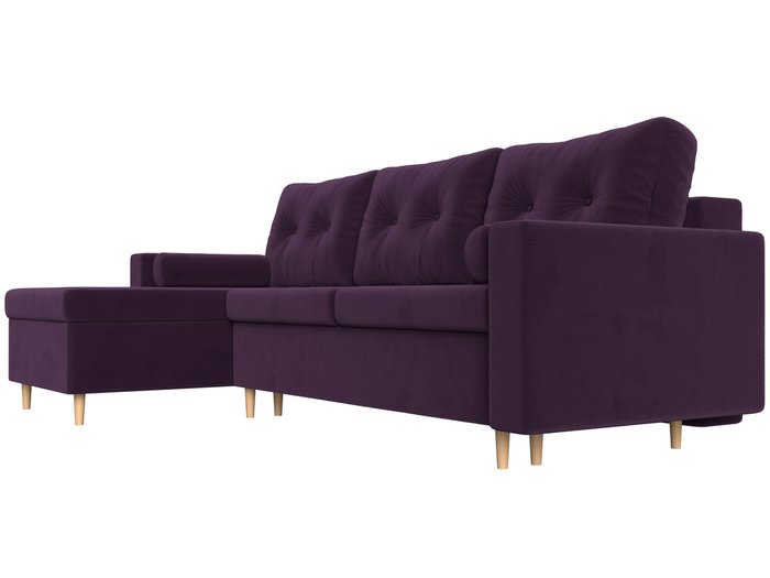 Угловой диван-кровать Белфаст фиолетового цвета левый угол - лучшие Угловые диваны в INMYROOM