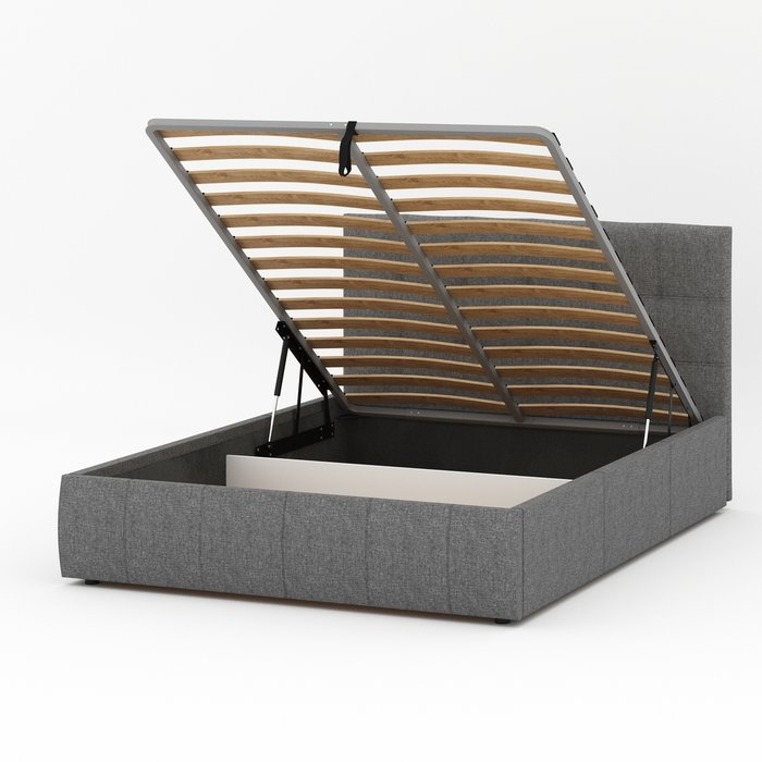 Кровать Венера-2 140х190 серого цвета с подъемным механизмом (рогожка) - лучшие Кровати для спальни в INMYROOM
