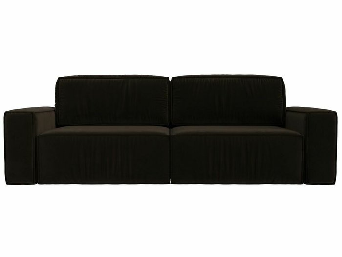 Прямой диван-кровать Прага классик коричневого цвета - купить Прямые диваны по цене 69999.0