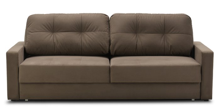 Прямой диван-кровать Сити коричневого цвета