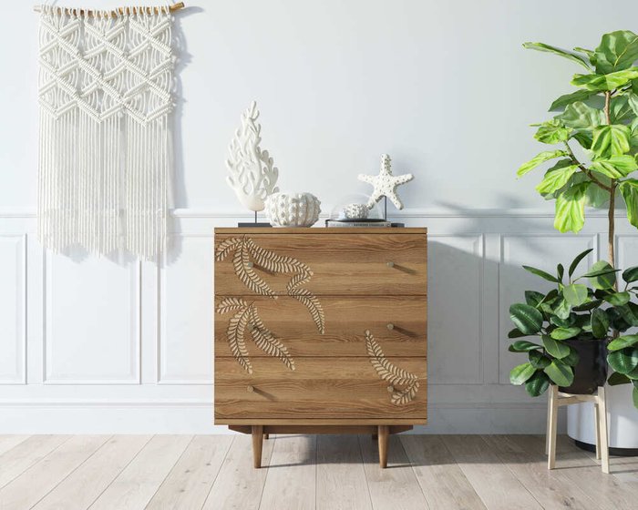 Комод Boho 3 ящика с растением - лучшие Комоды в INMYROOM Комод Boho 3 ящика с растением - лучшие Комоды в INMYROOM
