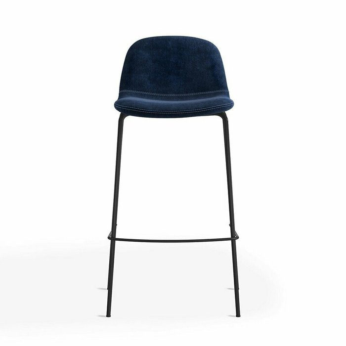 Стул барный из велюра Tibby синего цвета - купить Барные стулья по цене 38848.0
