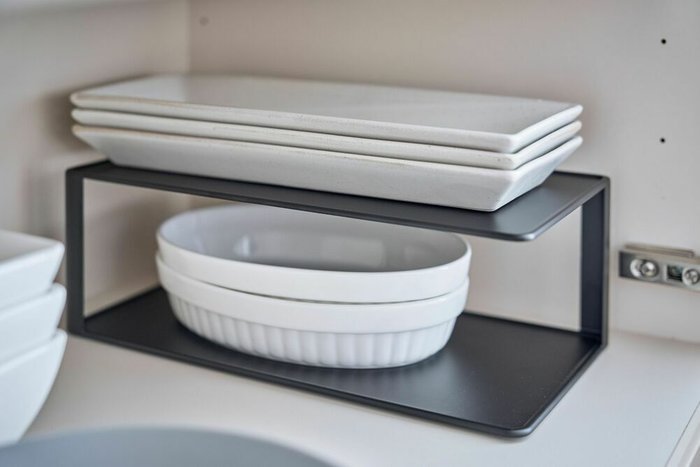 Двухуровневая подставка для посуды Tower черного цвета - лучшие Аксессуары для кухни в INMYROOM