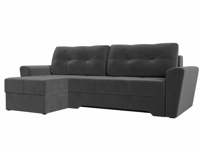 Угловой диван-кровать Амстердам серого цвета левый угол