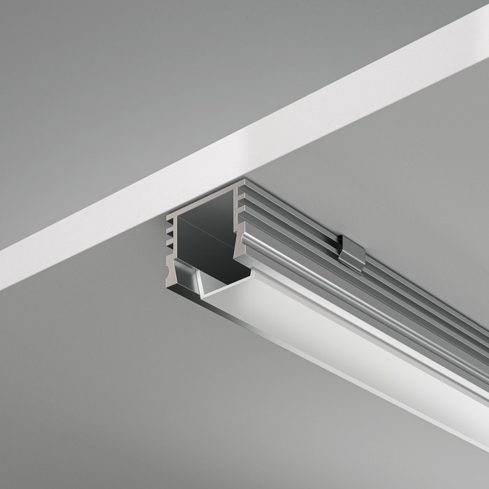 Алюминиевый профиль накладной 1.6x1.2 серебряного цвета - лучшие Профили для светодиодных лент в INMYROOM