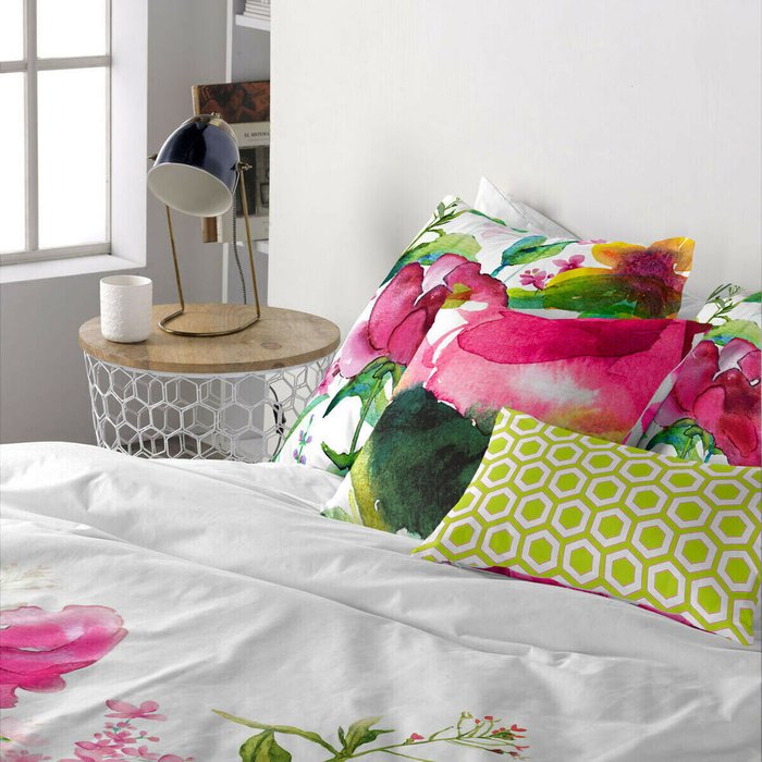 Наволочки Cassia 60x60 розово-белого цвета - лучшие Наволочки в INMYROOM
