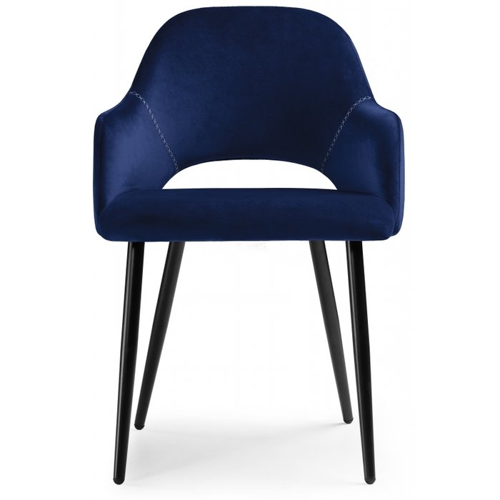 Стул с подлокотниками Konor темно-синего цвета - лучшие Обеденные стулья в INMYROOM