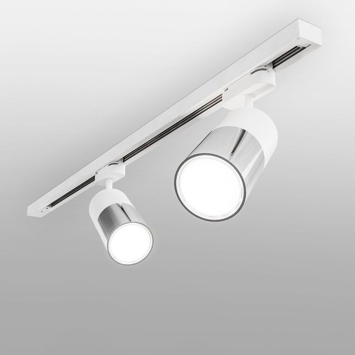 Трековый светодиодный светильник для однофазного шинопровода Avantag бело-серегго цвета - лучшие Трековые светильники в INMYROOM