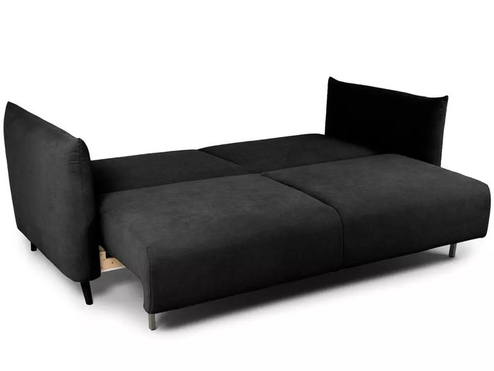 Диван-кровать Menfi в обивке из вельвета черного цвета  - купить Прямые диваны по цене 111960.0